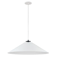 Dainolite Prudence 1 Light Pendant Matte Black Finish Matte White Shade Lamp