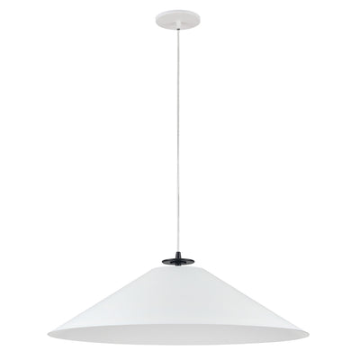 Dainolite Prudence 1 Light Pendant Matte Black Finish Matte White Shade Lamp|Luminaire suspendu Prudence de Dainolite avec abat-jour blanc mat, fini noir mat et 1 ampoule