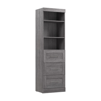 Bestar Pur 25 W Closet Organizer with Drawers - Bark Grey|Organisateur de garde-robe Pur de Bestar de 25 po (L) avec tiroirs - gris écorce