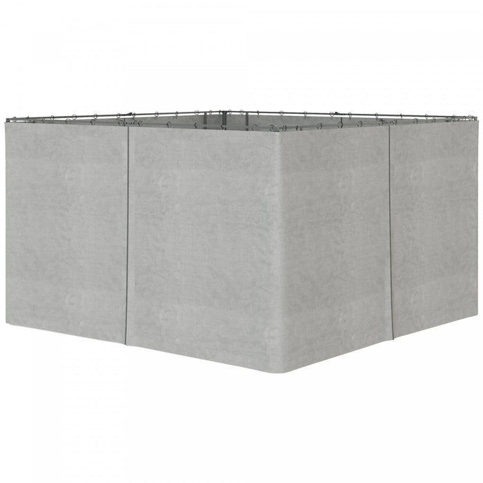 Outsunny Replacement Gazebo Curtains With Zipper, 4-panel Universal Gazebo Privacy Sidewall For Most 10' X 13' Gazebo Canopy Pavillion, Hooks/c-rings Included, Grey