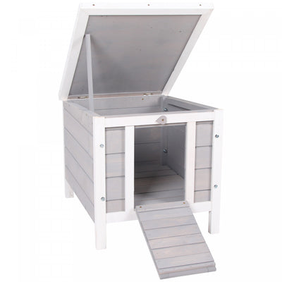 Pawhut 20"x16.5"x17" Wooden Rabbit Hutch Small Animal House Bunny Guinea Pig Pet Cage Coop Cat Shelt|Pawhut 50,8 X 43,2 X 43,2 Cm Clapier En Bois Petit Animal Maison Lapin Cochon D'inde Cage Pour Anima
