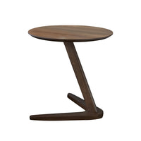 Logan Space-saving Z-design End Table With Rubber Wood - Walnut