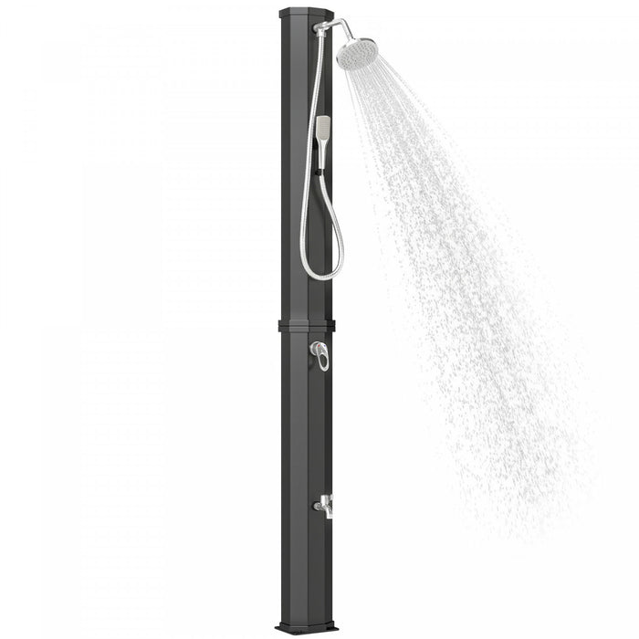 Outsunny 16 Gal Solar Heated Shower, 7.4 FT Freestanding Outdoor Shower