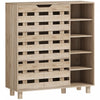 HOMCOM Shoe Storage Cabinet with 5-Tier Cupboard and 5 Open Shelves, Beige