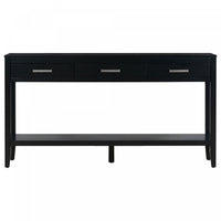 Emma 59.1'' Farmhouse Entryway Table with Drawers and Open Shelf,Black Sofa Table  