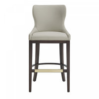 Blair Modern Wood Upholstered Barstool in Stone