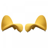 MoMa Modern Wool Blend Accent Chair in Yellow - Set of 2