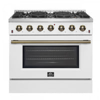 Forno Galiano 36-inch Gas Range in White, 5.36 cu.ft. - FFSGS6244-36WHT