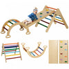 Qaba Pikler Triangle Set, 5 In 1 Climbing Toys For Toddlers, Indoor Baby Jungle Gym With Ladder, Ramp, Arch, For Climbing, Sliding, For 18-48 Months, Multicolour