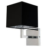 Dainolite Lucas 1 Light Wall Sconce Polished Chrome Black Shade Finish Lamp