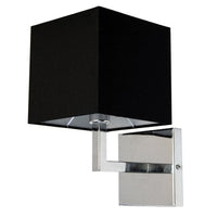 Dainolite Lucas 1 Light Wall Sconce Polished Chrome Black Shade Finish Lamp