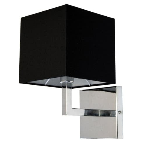 Dainolite Lucas 1 Light Wall Sconce Polished Chrome Black Shade Finish Lamp