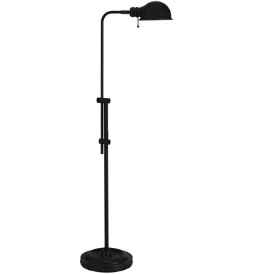Dainolite Fedora 1 Light Adjustable Pharmacy Floor Lamp Matte Black|Lampe à pied de pharmacie Fedora réglable de Dainolite avec fini noir mat et 1 ampoule