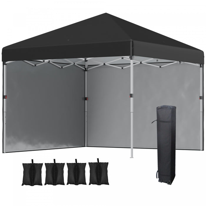 Outsunny 10' X 10' Pop Up Canopy Tent With Removable Sidewalls Carry Bag