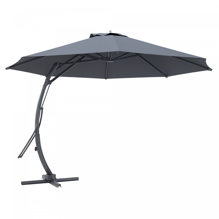 Outsunny 11ft Aluminium Cantilever Patio Umbrella With 360° Rotation Upf50+