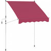 Outsunny 6.6'x5' Manual Retractable Patio Awning Window Door Sun Shade Deck Canopy Shelter Water Resistant Uv Protector Wine Red