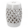 Outsunny 13\" X 18\" Outdoor Ceramic Garden Stool, White