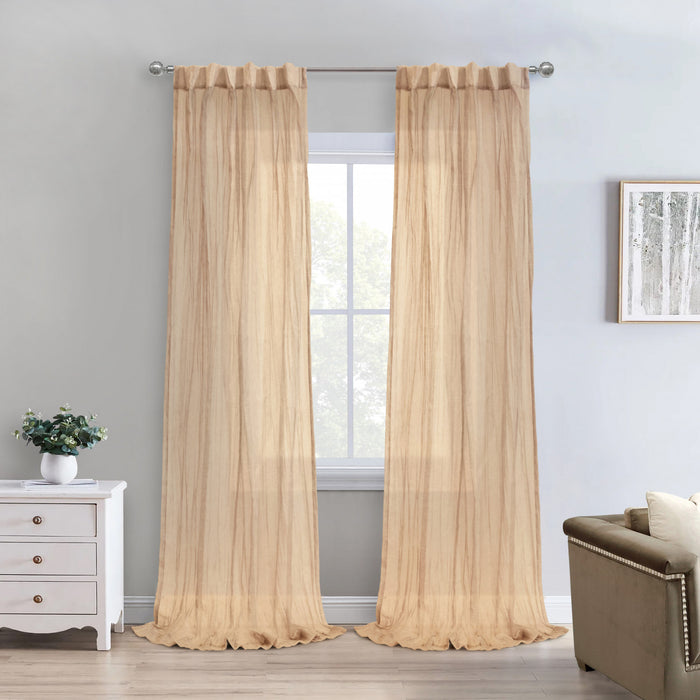 Habitat Paloma Apricot Sheer Dual Header Curtain Panel - 52 x 63