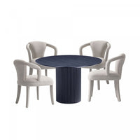 Hathaway and Palmer Modern Industry Chic 5-Piece Dining Set in Gold Dust and Black Dining Room Set