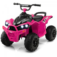 Costway 12v Battery Powered Kids Ride On Atv Electric 4-wheeler Quad Car With Mp3 & Light