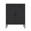 Naomi Modern 32\" Metal Accent Cabinet in Black