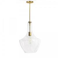 Dainolite Petalite 1 Light Pendant Large Aged Brass Clear Glass Lamp