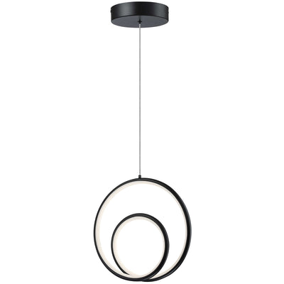 Dainolite Gabriel LED Pendant 22w Matte Black Finish White Silicone Diffuser Lamp|Luminaire suspendu Gabriel de Dainolite en silicone blanc qui diffuse la lumière, avec fini noir mat et ampoule à DEL de 22 W