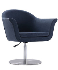 Manhattan Comfort Voyager Brushed Metal Woven Swivel Adjustable Accent Chair - Smokey Blue