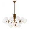 Dainolite Amanda 18 Light Chandelier Aged Brass White Opal Glass Lamp