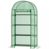 Outsunny 4-tier Mini Greenhouse, Outdoor Portable Gardening Plant Green House With Storage Shelves,