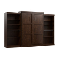 Bestar Pur Queen Murphy Bed with Two Storage Units 136-Inch Wall Bed