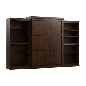 Bestar Pur Queen Murphy Bed with Two Storage Units 136-Inch Wall Bed