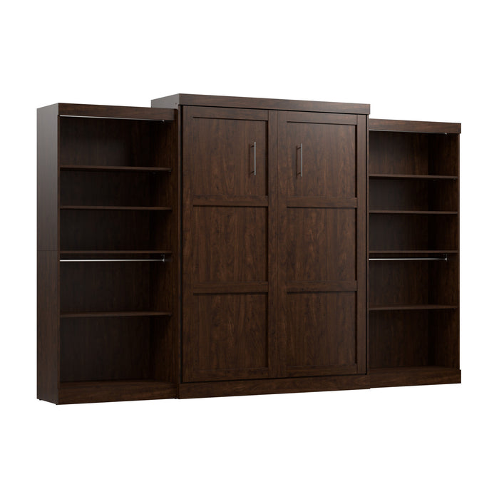 Bestar Pur Queen Murphy Bed with Two Storage Units 136-Inch Wall Bed