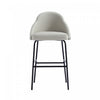 Gracie Modern Metal Upholstered Barstool in Stone Gray and Black Armoire