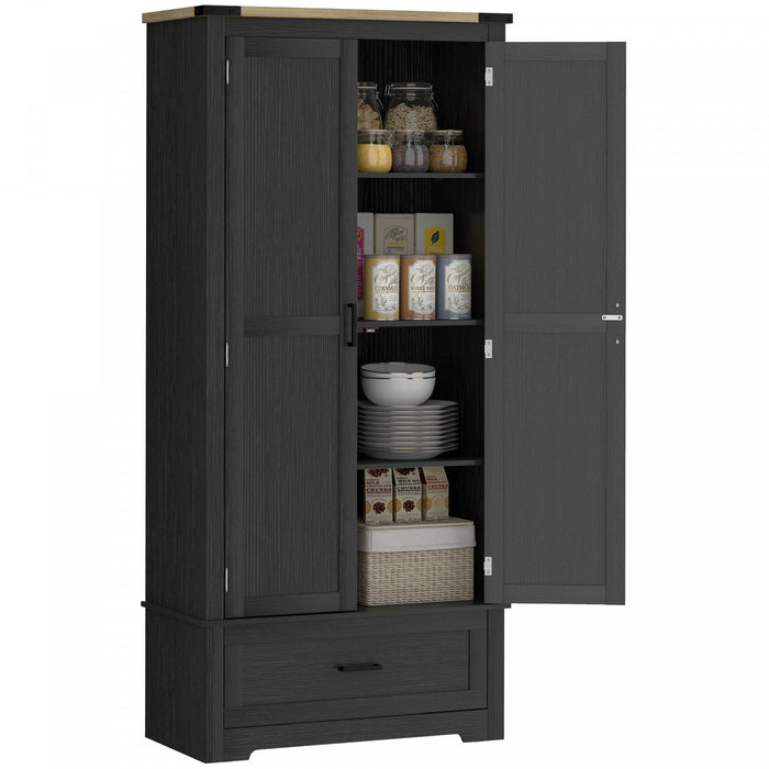 HOMCOM 69\" Tall Kitchen Storage Cabinet with Adjustable Shelves