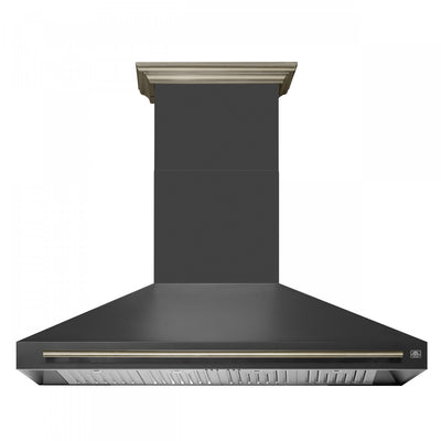 Forno Aria 60 Inch Wall-Mounted Black Range Hood- FRHWM5095-60BLK | Hotte de cuisiniere murale Aria de 60 po en noire inoxydable-FRHWM5095-60BLK