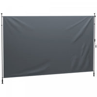 Outsunny Retractable Patio Awning, Outdoor Privacy Screen, Dark Grey