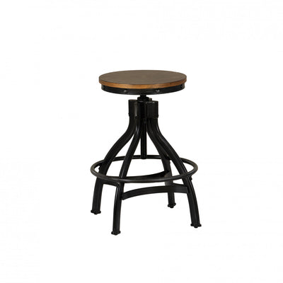 Hawkford Brown Adjustable Height Backless Barstool - Set of 2|Tabouret Hawkford à hauteur réglable brun sans dossier - ensemble de 2