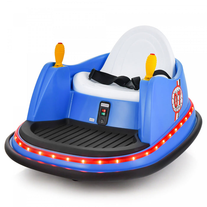 12v Vehicle 360¡a Spin Race Toy Kids Ride On Bumper Car W/ Remote Control Blue