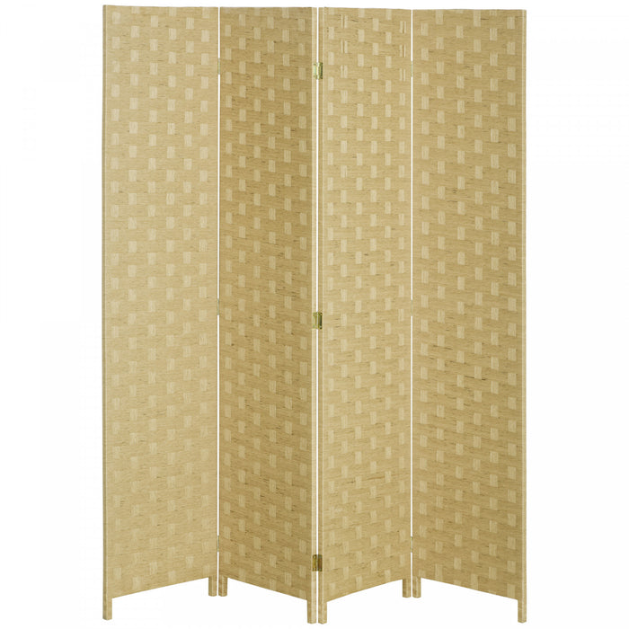 Homcom 4-panel Folding Divider Room, Wave Fiber Privacy Screen