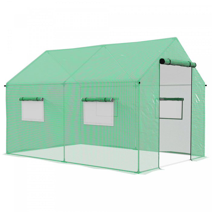 Outsunny Tunnel Greenhouse With Uv-resistant Pe Cover, 6.6' X 10' X 6.6'