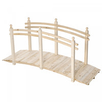Outsunny 7.5' Fir Wood Garden Bridge Arc Walkway With Side Railings, Perfect For Backyards, Gardens,
