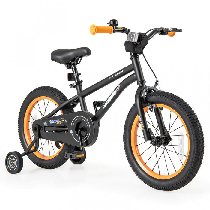Costway 16-inch Kid's Bike For 4-7 Years Old With Adjustable Saddle & Anti-slip Handlebar Black