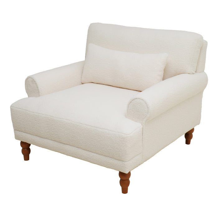 Aurelia Elegant Circular Armrest Chair with Ergonomic Lumbar Support, Beige