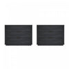 Evelyn Modern 32\" Nightstand in Charcoal Gray (3-Drawer) - Set of 2