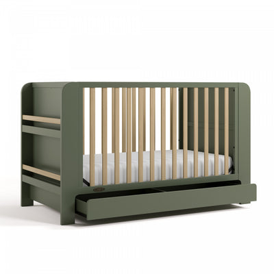 Graco Read with Me Convertible Crib with Drawer - Olive/Driftwood