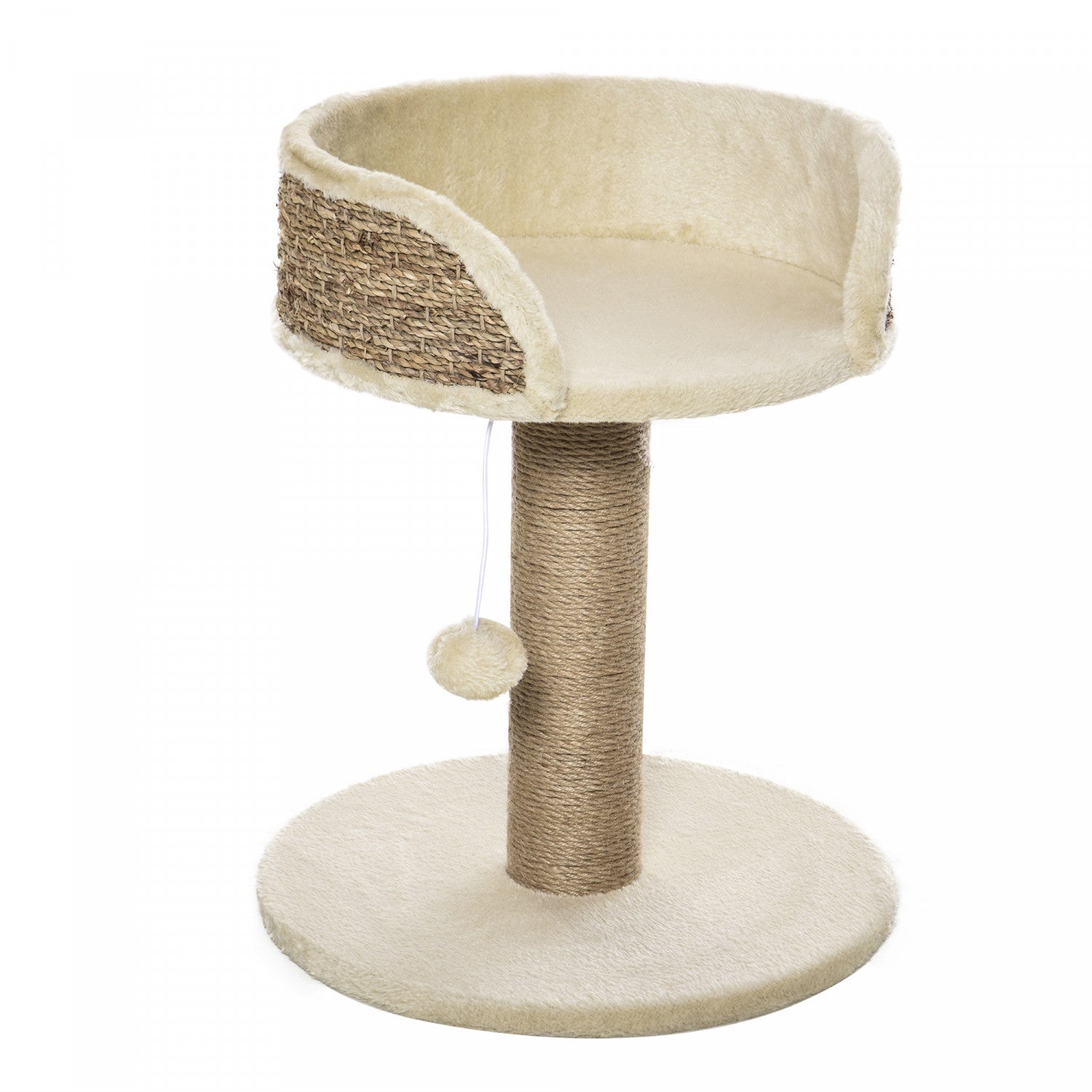 家具 Prier Pawhut Small Cat Tree With Scratching Post, Perch, Toy Ball