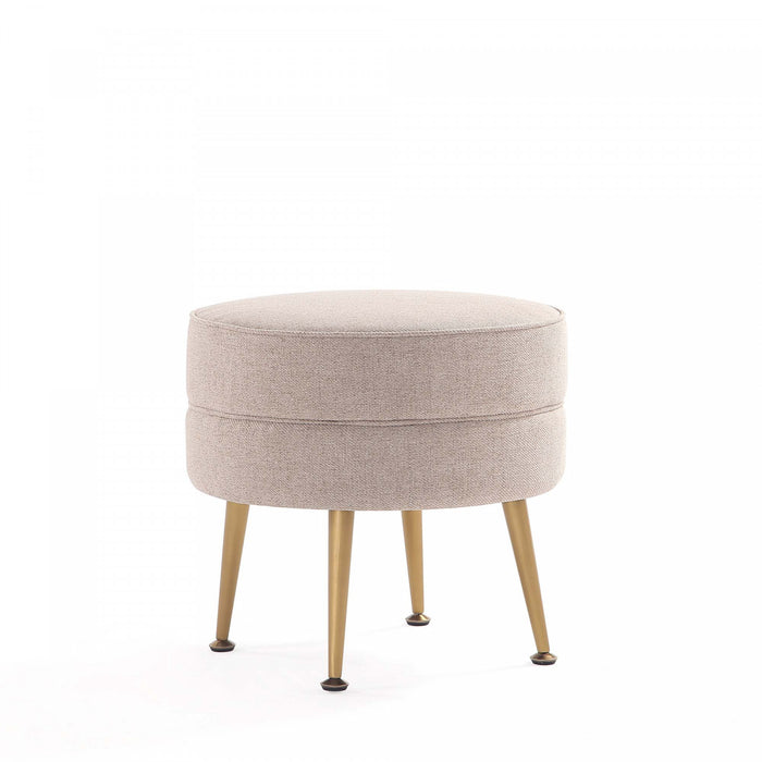 Bailey Mid-Century Modern Upholstered Accent Ottoman in Wheat