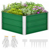 Outsunny Pentagon Galvanized Raised Garden Bed, Elevated Large Metal Planter Box W/ Install Gloves For Backyard, Patio To Grow Vegetables, Herbs, And Flowers, Green