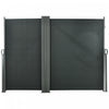 Outsunny Double Retractable Side Awning 236\" X 63\" Patio Screen Grey